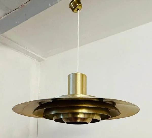 Mid-Century Danish Aluminium Space Age Ceiling Light Model P376 - Image 11