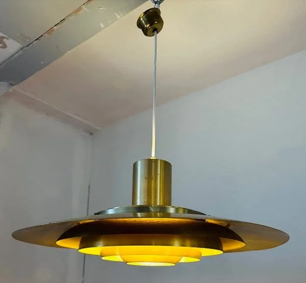 Mid-Century Danish Aluminium Space Age Ceiling Light Model P376 - Image 2