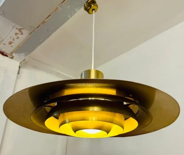 Mid-Century Danish Aluminium Space Age Ceiling Light Model P376 - Image 5