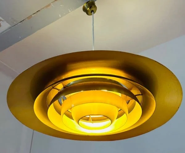 Mid-Century Danish Aluminium Space Age Ceiling Light Model P376 - Image 6