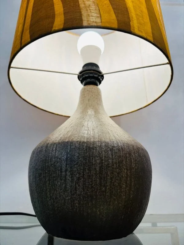 Mid-Century Ceramic Table Lamp Inc Original Shade French - Image 9