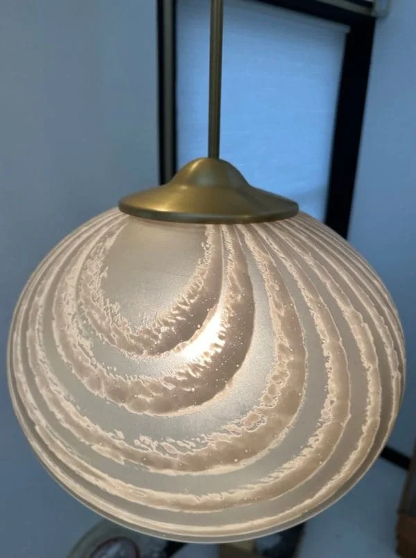 Mid-Century German Putzler Gold Tinted Glass Hanging Light - Image 12