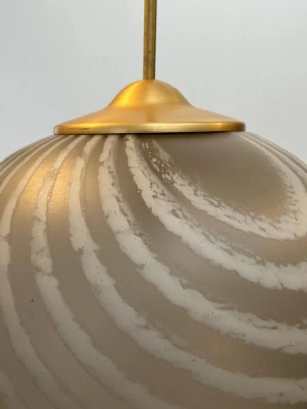 Mid-Century German Putzler Gold Tinted Glass Hanging Light - Image 19