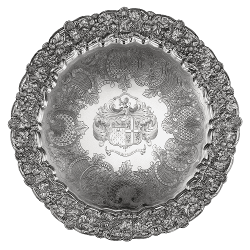 Antique 19th Century Georgian Solid Silver Salver by J E Terrey 1825