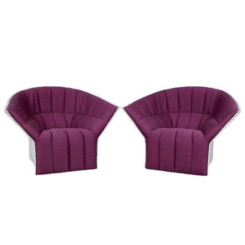 Pair of "Moel" Fuchsia Armchairs by Inga Sampé for Ligne Roset, France, Late 20th Century