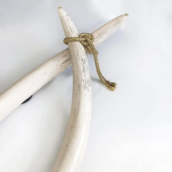 Italo Valenti Brass and Faux Elephant Tusks Coffee Table Circa 1970s - Image 11