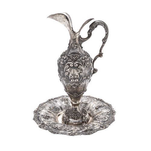 Mid 20th Century Rococo Italian Silver Ewer