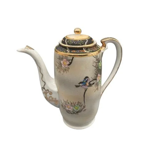 Japanese Hand Painted Coffee Pot vintage Moriage