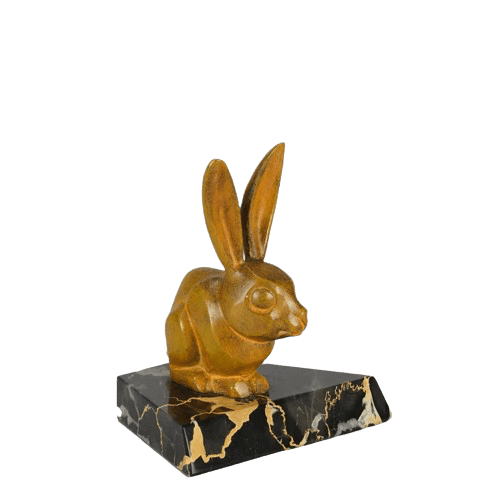 Art Deco Bronze Sculpture "Bunny" by Alfred Jorel