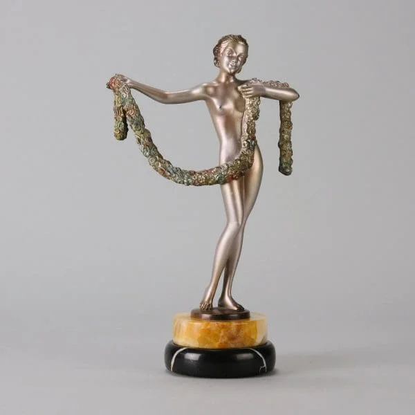 Art Deco Bronze Sculpture "Garland Dancer" by Josef Lorenzl