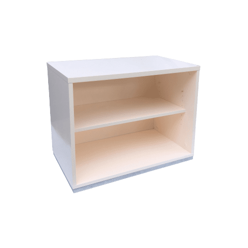 White Lacquered Low Slung Bookshelf Circa 1970s