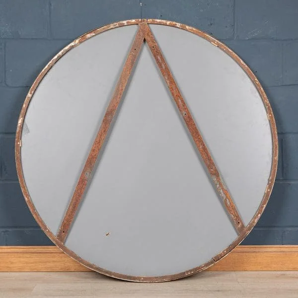 Large Convex Railway Mirror, Czechoslovakia, Mid 20th Century - Image 4