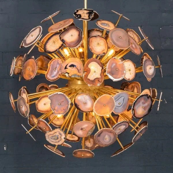 Large Sputnik Chandelier made from Sections of Agate, Italy, 21st Century - Image 2