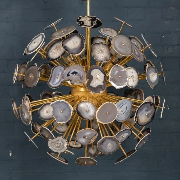 Large Sputnik Chandelier made from Sections of Agate, Italy, 21st Century - Image 3