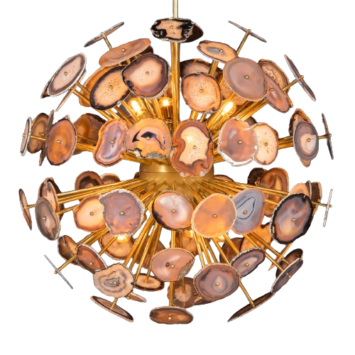 Large Sputnik Chandelier made from Sections of Agate, Italy, 21st Century