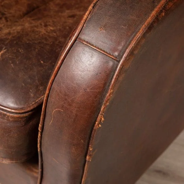 Pair of Sheepskin Leather Club Chairs, Holland, Late 20th Century - Image 14