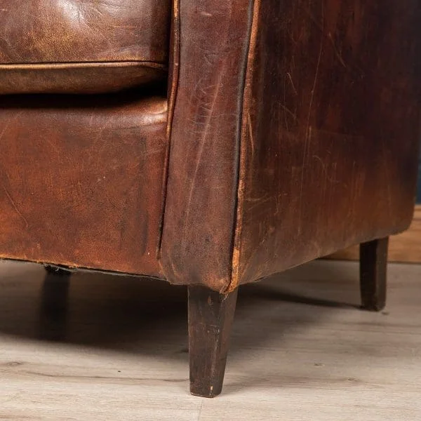 Pair of Sheepskin Leather Club Chairs, Holland, Late 20th Century - Image 16