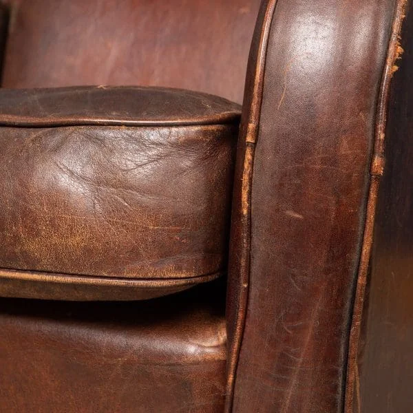 Pair of Sheepskin Leather Club Chairs, Holland, Late 20th Century - Image 17