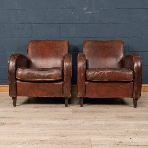 Pair of Sheepskin Leather Club Chairs, Holland, Late 20th Century - Image 3