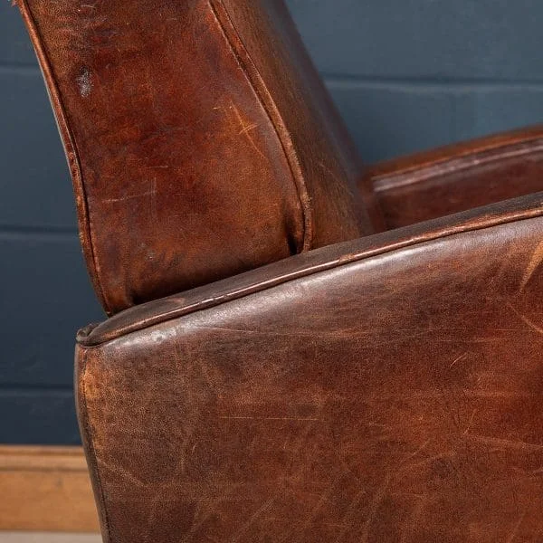 Pair of Sheepskin Leather Club Chairs, Holland, Late 20th Century - Image 24