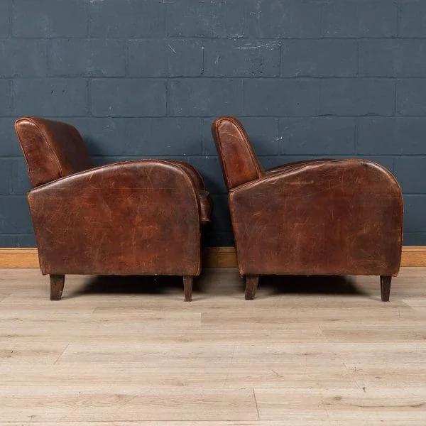 Pair of Sheepskin Leather Club Chairs, Holland, Late 20th Century - Image 4