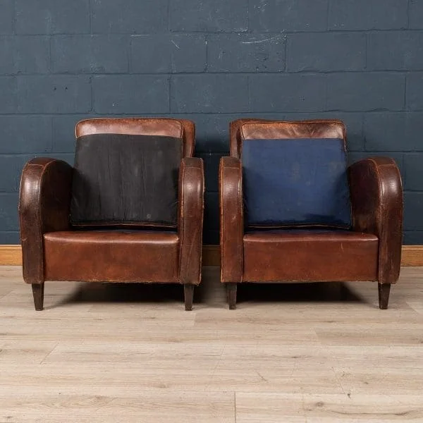 Pair of Sheepskin Leather Club Chairs, Holland, Late 20th Century - Image 7