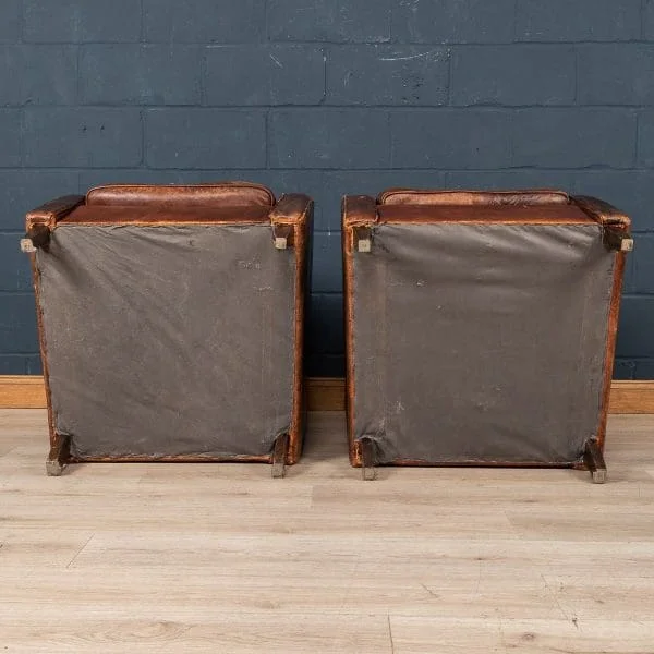 Pair of Sheepskin Leather Club Chairs, Holland, Late 20th Century - Image 8