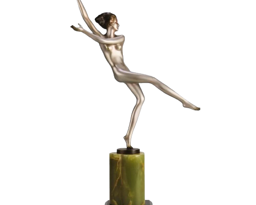 Art Deco Bronze Sculpture "Leg Out" by Josef Lorenzl