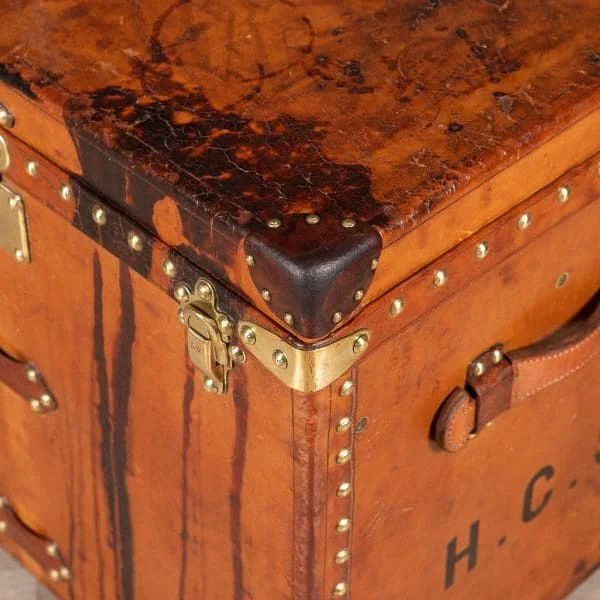 Louis Vuitton Trunk in Natural Cow Hide France Circa 1900 - Image 19