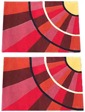 Pair Art Deco Sunray Rugs