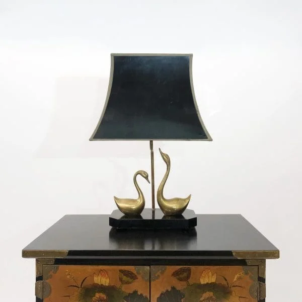 Maison Jansen Brass Swans Table Lamp - Image 10