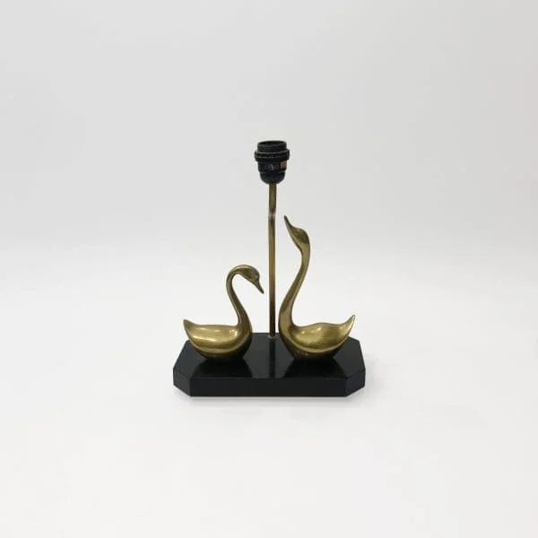 Maison Jansen Brass Swans Table Lamp - Image 3