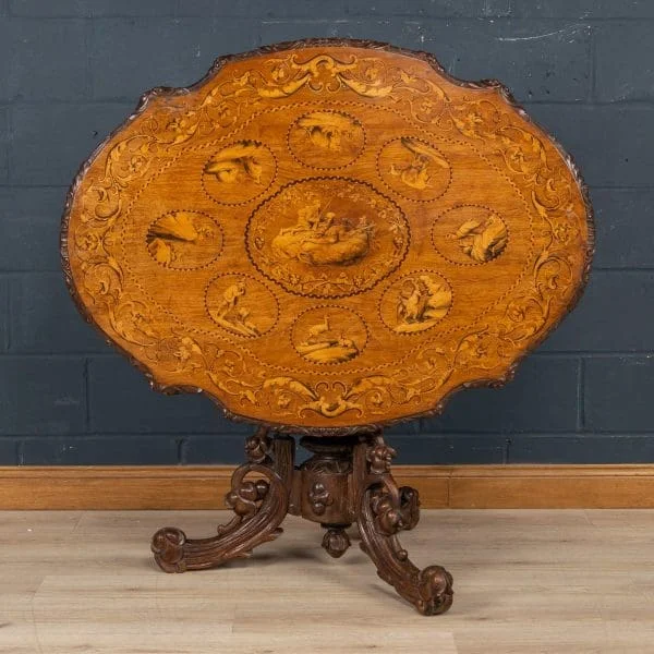 Massive Antique Black Forest Tilt-Top Table, Switzerland, Late 19th Century - Image 2