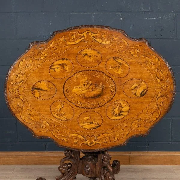 Massive Antique Black Forest Tilt-Top Table, Switzerland, Late 19th Century - Image 8