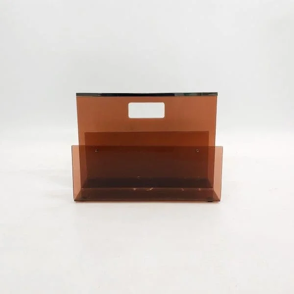 French Michel Dumas Acrylic Magazine Rack Circa 1970s - Image 3