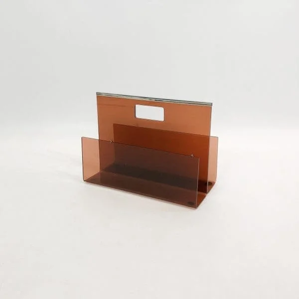 French Michel Dumas Acrylic Magazine Rack Circa 1970s - Image 5