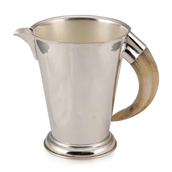 Mid 20th Century Silver Plated Water Pitcher with a Hippopotamus Tooth Handle, England - Image 4