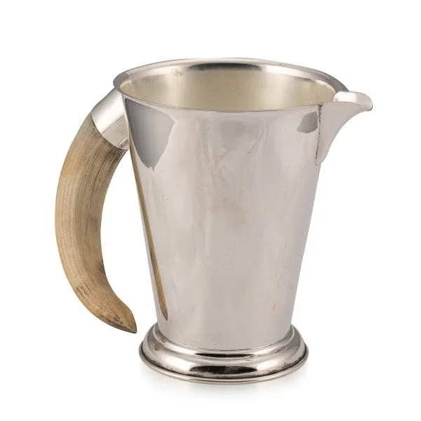 Mid 20th Century Silver Plated Water Pitcher with a Hippopotamus Tooth Handle, England - Image 5