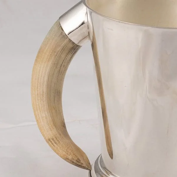 Mid 20th Century Silver Plated Water Pitcher with a Hippopotamus Tooth Handle, England - Image 11