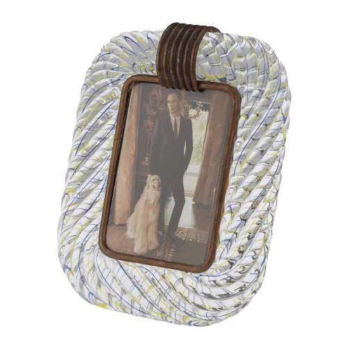 Midc 20th Century Hand-blown Glass Photo Frame by Venini, Italy