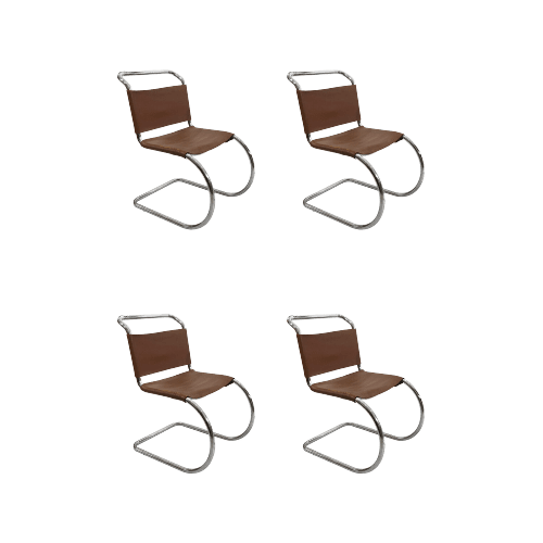 Set Of 4 Ludwig Mies Van Der Rohe MR10 Dining Chairs Circa 1960s