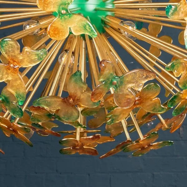 Modern Large Handmade Venetian Glass Butterfly "Sputnik" Chandelier - Image 7