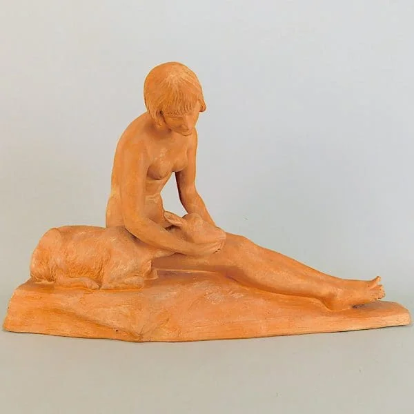 French Art Deco Sculpture Friends by Morlon