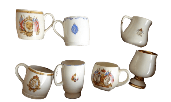 Collectable Royal Mugs X 6 And A Milk Jug