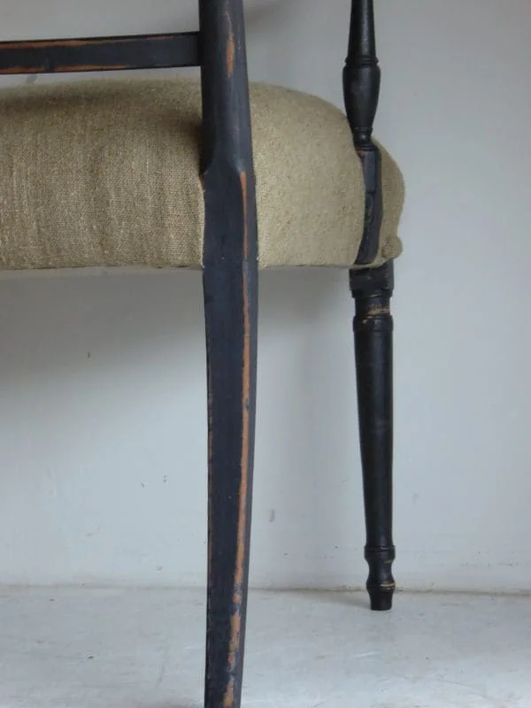 Upholstered Antique Occasional Chair In Its Original Paintwork