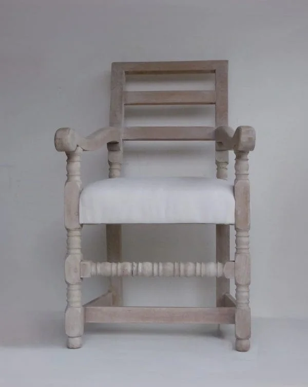 Solid Oak Weathered Antique Carver chair - Image 3