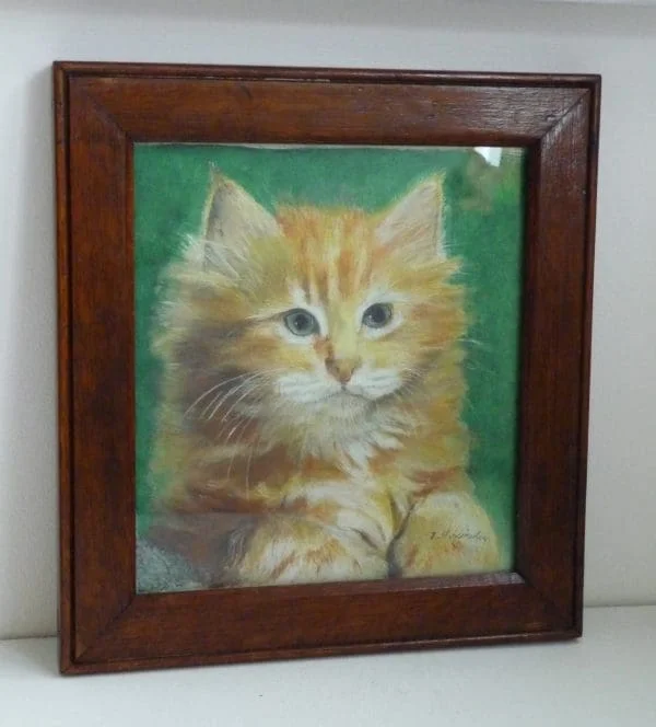 Portrait Of A Ginger Cat Painted In Mixed Media. - Image 3