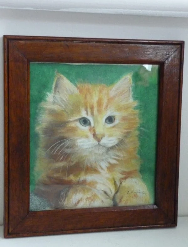 Portrait Of A Ginger Cat Painted In Mixed Media. - Image 5