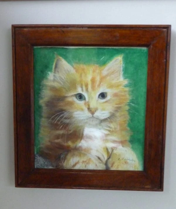 Portrait Of A Ginger Cat Painted In Mixed Media. - Image 7