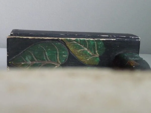 Antique Decorative Scandinavian Handmade Painted Wooden Box with frog - Image 2